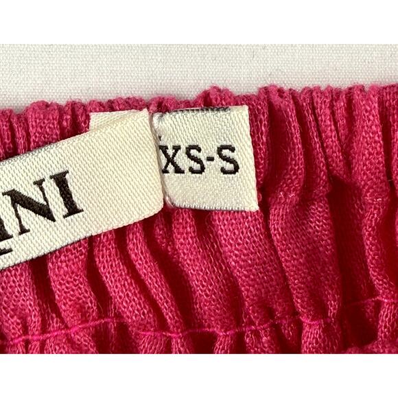 Foberini crop top & skit 100% linen suit with white embroidery - Picture 5 of 6